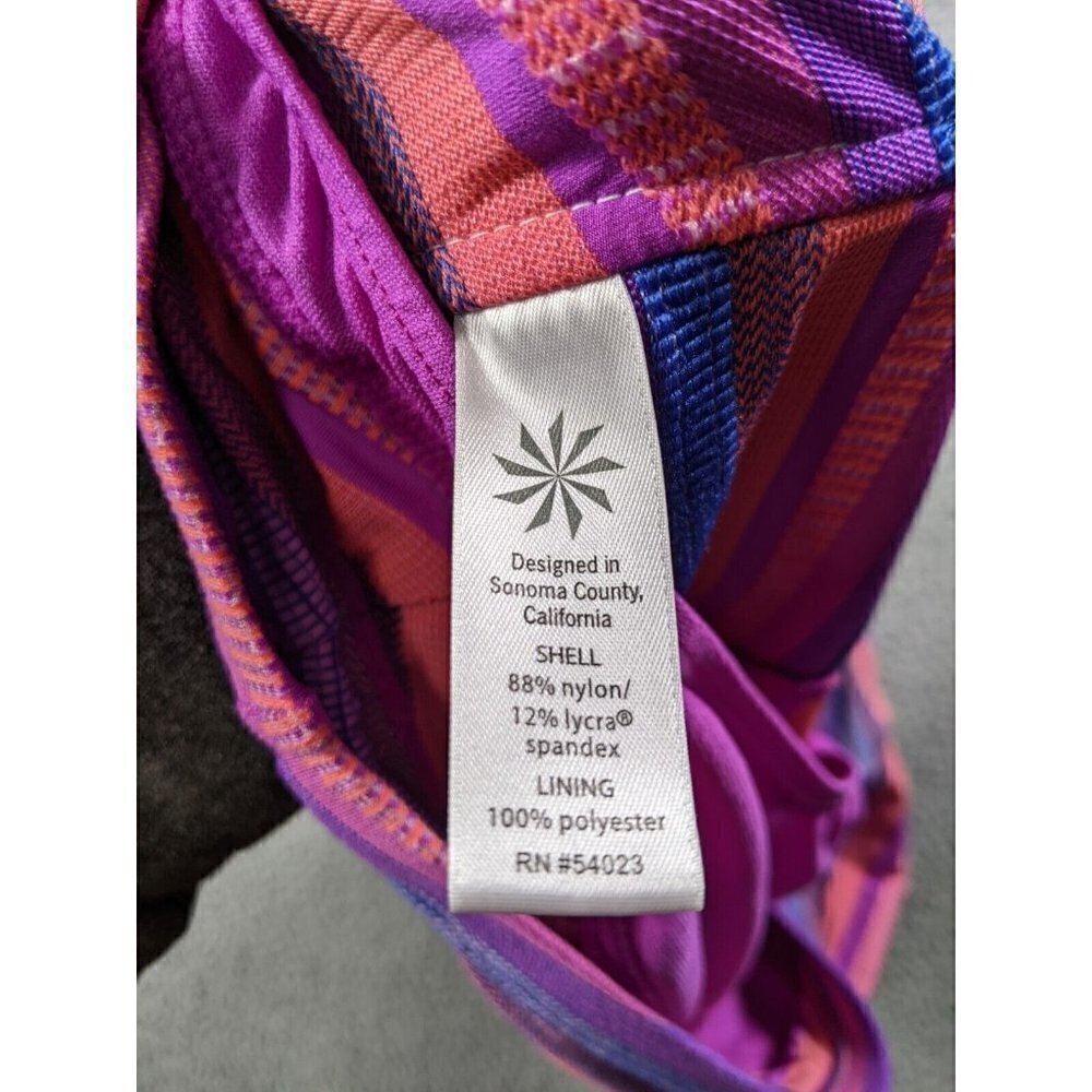 Athleta Shorts Womens Small Pink Purple Striped Athletic Running Liner Nylon - Picture 4 of 14